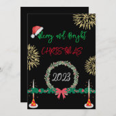 Moderne Kerstmis Pret en Plezier 2023 Feestdagenkaart (Voorkant / Achterkant)
