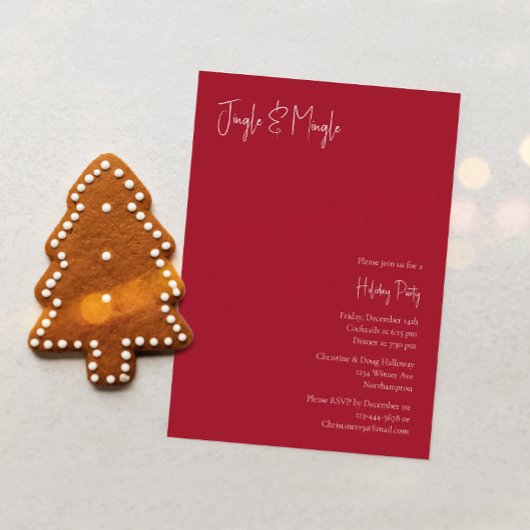 Moderne Kerstmis | Red Jingle en Mingle Kaart