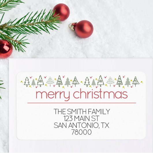 Moderne Kerstmis Retouradres Etiket