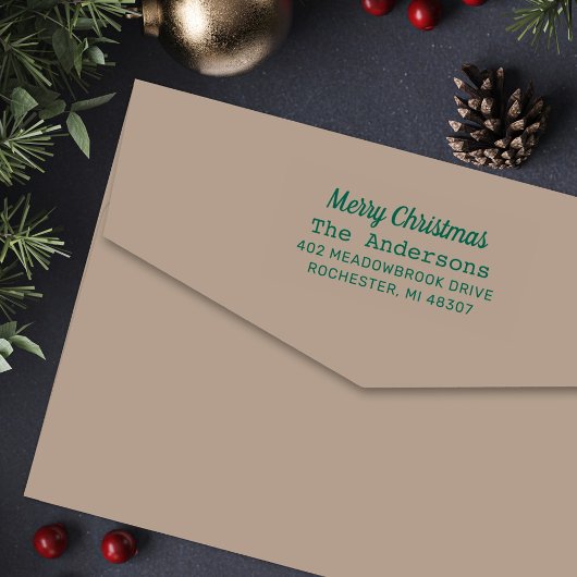 Moderne Kerstmis Retouradres Zelfinktende Stempel