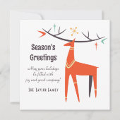 Moderne Kerstmis |  | Retro | Script Feestdagenkaart (Voorkant)