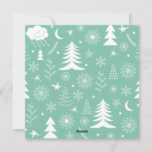 Moderne Kerstmis |  | Retro | Script Feestdagenkaart (Achterkant)