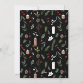 Moderne Kerstmis Rode Bes Botanische Krans Feestdagenkaart (Achterkant)