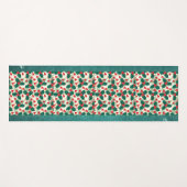 Moderne Kerstmis Rode Holly Meditatie.Groene Bloem Yogamat (Voorkant (horizontaal))