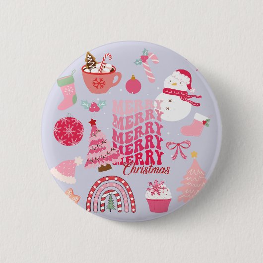 Moderne Kerstmis Ronde Button 5,7 Cm (Voorkant)