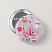 Moderne Kerstmis Ronde Button 5,7 Cm (Voorkant /achterkant)