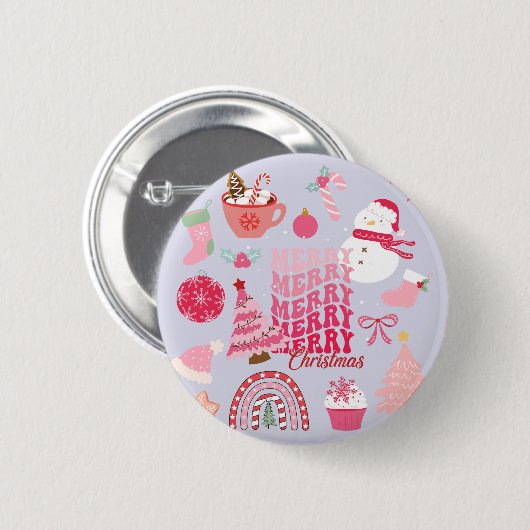 Moderne Kerstmis Ronde Button 5,7 Cm (Voorkant /achterkant)
