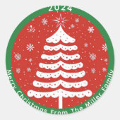 Moderne Kerstmis Ronde Sticker (Voorkant)