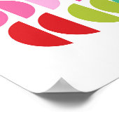 Moderne Kerstmis Rood Groen Roze Geometrische Muur Poster (Hoek)