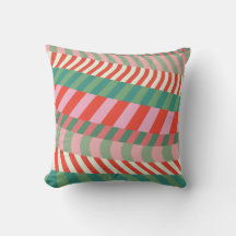 Moderne Kerstmis Rood Groen Roze Geometrische Stre