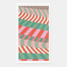 Moderne Kerstmis Rood Groen Roze Geometrische Stre