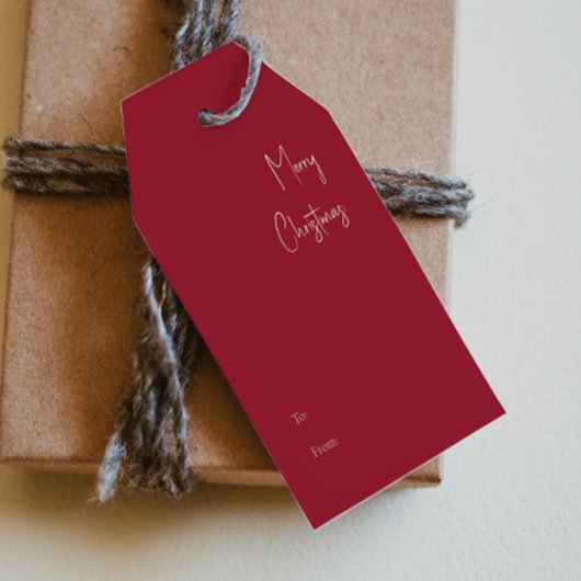 Moderne Kerstmis | Rood tot van cadeauLabels