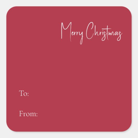 Moderne Kerstmis | Rood tot van vierkante Sticker (Voorkant)