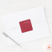 Moderne Kerstmis | Rood tot van vierkante Sticker (Envelop)