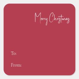 Moderne Kerstmis | Rood tot van vierkante Sticker