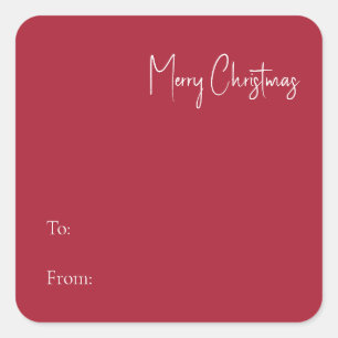 Moderne Kerstmis Rood tot van vierkante Sticker