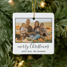 Moderne Kerstmis Script Familie Foto