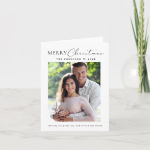 Moderne Kerstmis Script Foto Minimalistisch Feestdagen Kaart