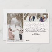 Moderne Kerstmis Script Overlay Multi Foto Feestdagenkaart (Achterkant)