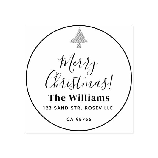 Moderne Kerstmis Script Rubberstempel (Afrduk)