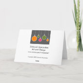 Moderne Kerstmis siert Donkergrijze Kaart - (Achterkant)