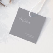 Moderne Kerstmis | Silver Square Family Gift Label