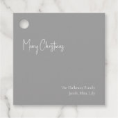Moderne Kerstmis | Silver Square Family Gift Label (Voorkant)