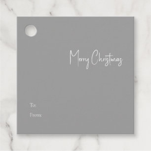 Moderne Kerstmis   Silver Square to from Gift Labe Bedankjes Labels