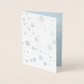 Moderne Kerstmis Sneeuwvlokken Bericht Familie Fot Folie Kaarten (Voorkant)
