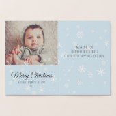 Moderne Kerstmis Sneeuwvlokken Bericht Familie Fot Folie Kaarten (Binnen)