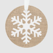 Moderne kerstmis Snowflake Rustic Burlap Ornament (voorkant)