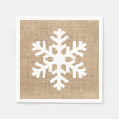 Moderne kerstmis Snowflake Rustic Burlap Servet (Voorkant)