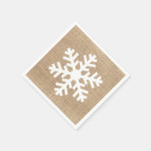 Moderne kerstmis Snowflake Rustic Burlap Servet (Hoek)