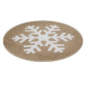 Moderne kerstmis Snowflake Rustic Burlap Snijplank (Hoek)