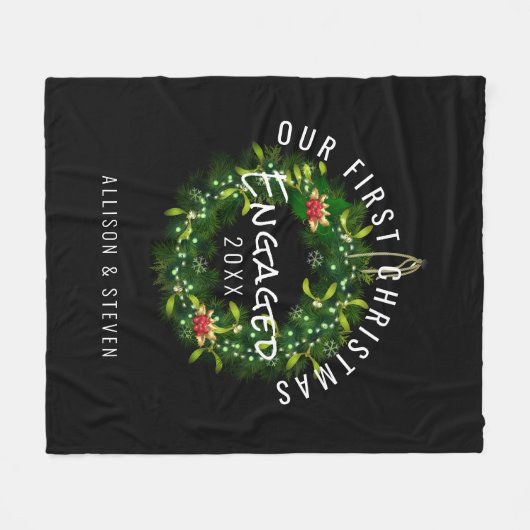 Moderne kerstmis, speciaal gepersonaliseerd fleece deken (Voorkant (Horizontaal))