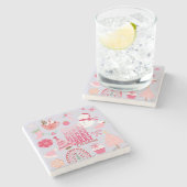 Moderne Kerstmis Stenen Onderzetter (Zijkant)