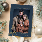 Moderne Kerstmis Stijlvolle Minimalistische fotofa Feestdagenkaart