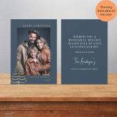 Moderne Kerstmis Stijlvolle Minimalistische fotofa Feestdagenkaart