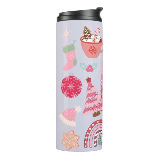 Moderne Kerstmis Thermosbeker (Gedraaid links)