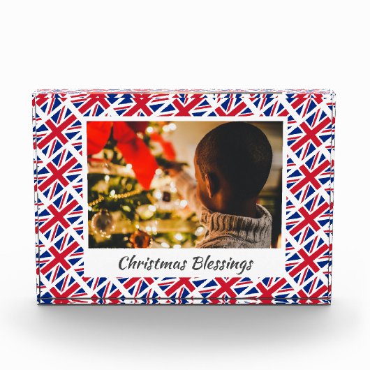 Moderne Kerstmis-UNION JACK Gepersonaliseerd Keepo Fotoblokken (Voorkant)