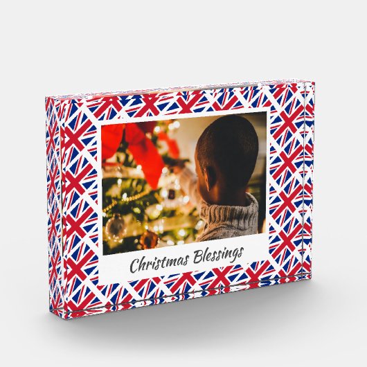 Moderne Kerstmis-UNION JACK Gepersonaliseerd Keepo Fotoblokken (Links)