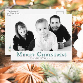 Moderne Kerstmis Vakantie Foto Ansichtkaart Feestdagenkaart