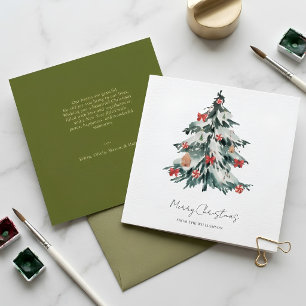 Moderne Kerstmis Vakantie Wenskaart Informatiekaartje