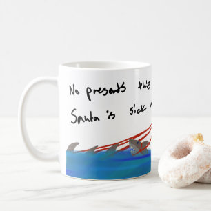 Moderne Kerstmis van de Kunst Derp van de Kerstman Koffiemok