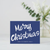 Moderne Kerstmis vet script Briefkaart (Staand voorkant)