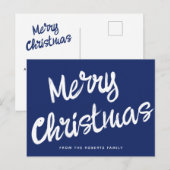 Moderne Kerstmis vet script Briefkaart (Voorkant / Achterkant)