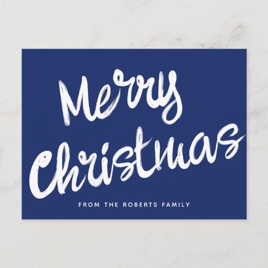 Moderne Kerstmis vet script Briefkaart (Voorkant)