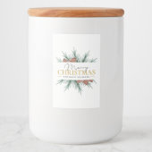Moderne Kerstmis Voedselcontainer Etiket (Voorkant)