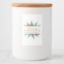 Moderne Kerstmis Voedselcontainer Etiket