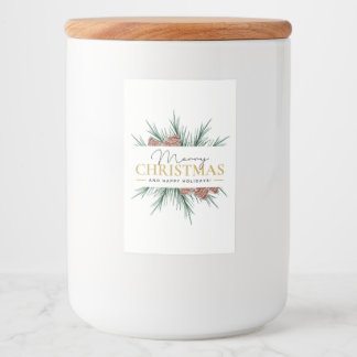 Moderne Kerstmis Voedselcontainer Etiket